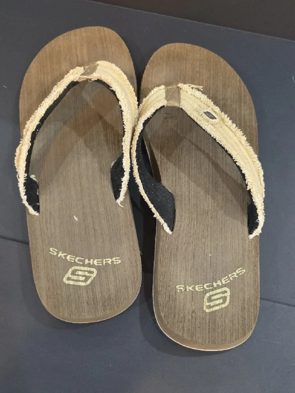 Skechers Women’s Beige/Tan Fabric Strap Sandals